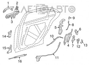 Ручка двери внешняя задняя левая Mercedes GLC 16-19 keyless
