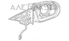 Дзеркало бічне праве Mercedes GLC 16-22 поворотник, підігрів, підсвічування, BSM