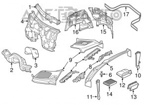 Решетка дворников пластик левая Mercedes GLC 16-22  отсутствует часть