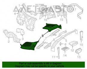 Решетка дворников пластик правая Mercedes GLC 16-22 отсутствует часть