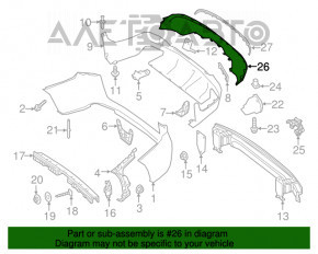 Накладка губи заднього бампера Mercedes GLC 300/350e/43 16-19 структура без насадок глушника, срібло