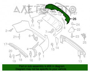 Накладка губы заднего бампера Mercedes GLC 300/350e/43 16-19 структура без насадок глушителя, серебро