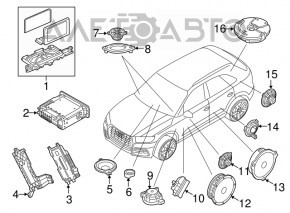 Динамик пищалка передней панели левый Audi Q5 80A 18-