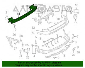 Підсилювач заднього бампера Audi A5 F5 17-19