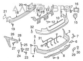 Усилитель заднего бампера Audi A5 F5 17-19