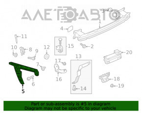 Кріплення заднього бампера на крилі ліве Audi A5 F5 20-