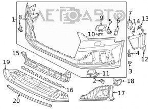 Захист переднього бампера Audi A5 F5 20- premium, prestige