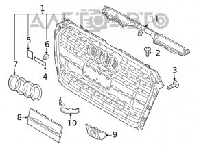 Накладка решетки радиатора grill Audi A5 F5 17-