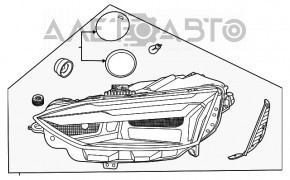 Фара передня права в зборі Audi A5 F5 20-22 LED