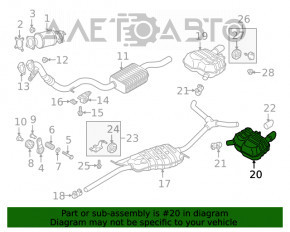 Глушник задня частина бочка ліва Audi A5 F5 17-19 5D