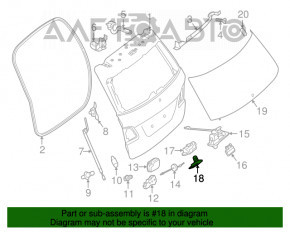 Крюк замка двери багажника Mercedes GLC 16-22