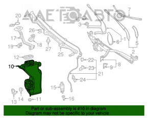 Бачок омывателя Mercedes GLC 16-22 без подогрева, горловины и датчика