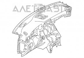 Торпедо передня панель c AIRBAG Mercedes GLC 16-19 шкіра бежева, подряпина