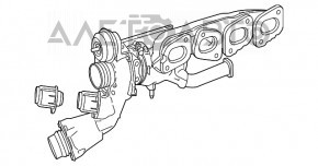 Турбина в сборе с коллектором Mercedes GLC 300 16-19 93к с трубками охлаждения, примята фишка