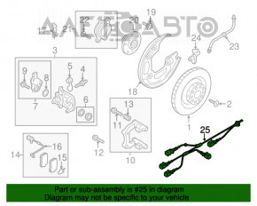 Провод датчика ABS задний правый Audi A6 C7 12-18 AWD 356mm, 330mm