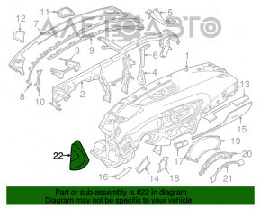 Накладка передньої панелі збоку прав Audi A6 C7 12-18