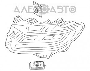 Фара передняя правая в сборе Lincoln Nautilus 19-21 LED адаптив