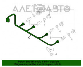 Проводка заднего бампера Audi A4 B9 17- под 4 парктроника