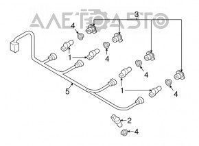 Проводка заднего бампера Audi A4 B9 17- под 4 парктроника