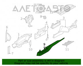 Накладка передней панели Ford Escape MK4 20- серая