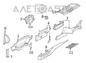 Накладка передней панели Ford Escape MK4 20- серая