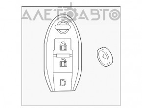 Ключ smart Nissan Leaf 19-22 4 кнопки