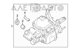Головний гальмівний циліндр з ваккумним підсилювачем у зборі Nissan Leaf 18-22 з бачком та кришкою під R16, 40 kWh