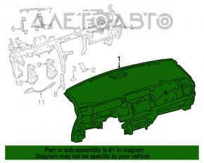 Торпедо передня панель з AIRBAG Nissan Leaf 18-19 чорна