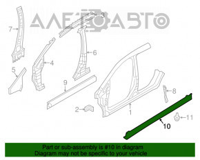 Поріг правий Nissan Leaf 18- графіт KAD зламані кріплення подряпини