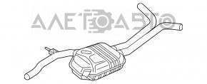 Глушник задня частина резонатор з бочкою Audi A6 C7 12-17 2.0 AWD із заслінкою