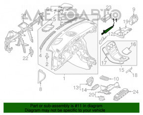 Накладка передней панели правая Mercedes GLC 16-19 серая, царапины