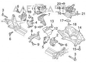 Защита подушки двигателя правая Audi A6 C7 16-18 рест 2.0 AWD