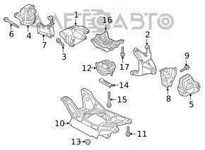 Кронштейн подушки двигателя правый Audi A6 C7 16-18 рест 2.0 AWD OEM