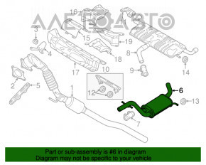 Выпускная трасса средняя часть VW Beetle 12-13 2.0T