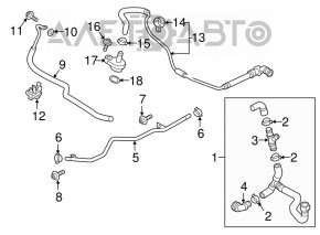Патрубки системы охлаждения Audi A6 C7 16-18 рест 2.0