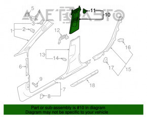 Накладка центральної стійки верхній ремінь права Audi A4 B9 17- чорна, подряпини