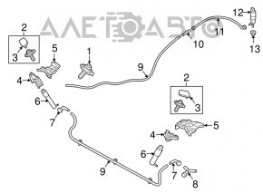 Шланг на мотор омивача фар Porsche Macan 15-18
