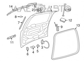 Замок дверей багажника Dodge Grand Caravan 11-20