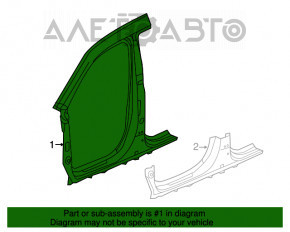 Стойка кузова центральная правая Acura MDX 14-20 отпилена, тычки