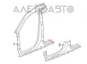 Стойка кузова центральная левая Acura MDX 14-20 отпилена