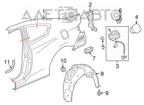 Четверть крыло задняя левая Honda Accord 13-17