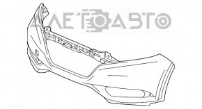 Бампер передній голий Honda HR-V 16-18 срібло, тріщина в креп