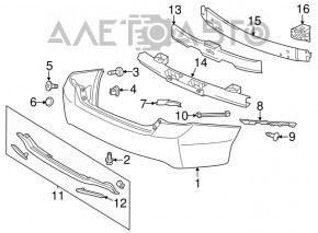 Бампер задний голый Honda Accord 13-15