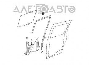 Направляющая стекла двери задней левой Dodge Grand Caravan 11-20