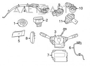 Подушка безпеки airbag бічна шторка ліва Fiat 500 12-17