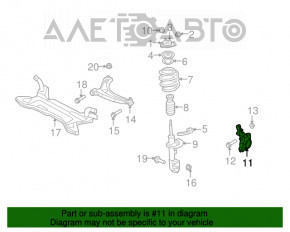 Цапфа со ступицей передняя правая Jeep Compass 11-16 с кожухом