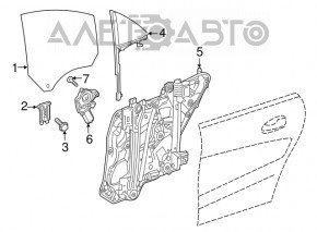 Склопідйомник з двигуном задній правий Mercedes CLA 14-19