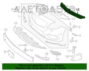 Крепление переднего бампера верхнее центральное Mercedes CLA 14-16 дорест надлом креп, трещины