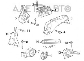 Подушка двигателя правая Chevrolet Malibu 13-15 2.4 hybrid