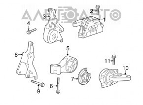 Подушка двигуна ліва Chevrolet Malibu 13-15 2.0 2.5